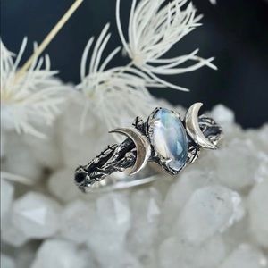 Boho moon ring